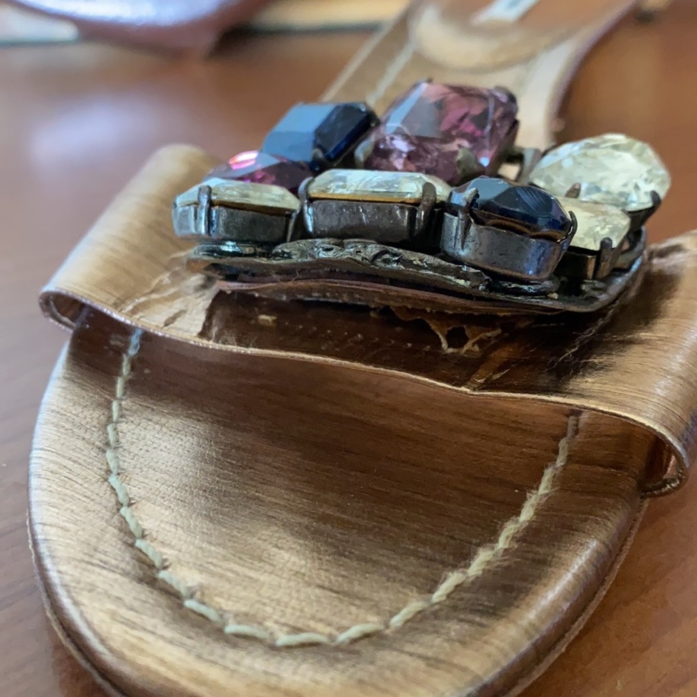 Miu Miu Bronze Jeweled Sandals - Picture 6 of 8